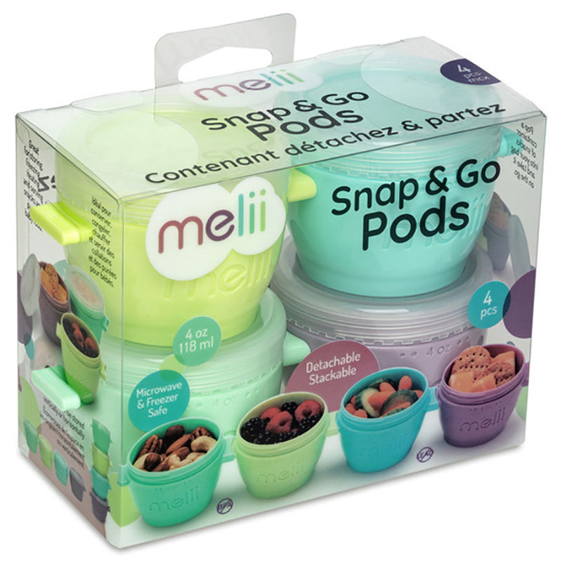 Melii - Silicone Snap & Go Pods - 4Oz - 4pcs