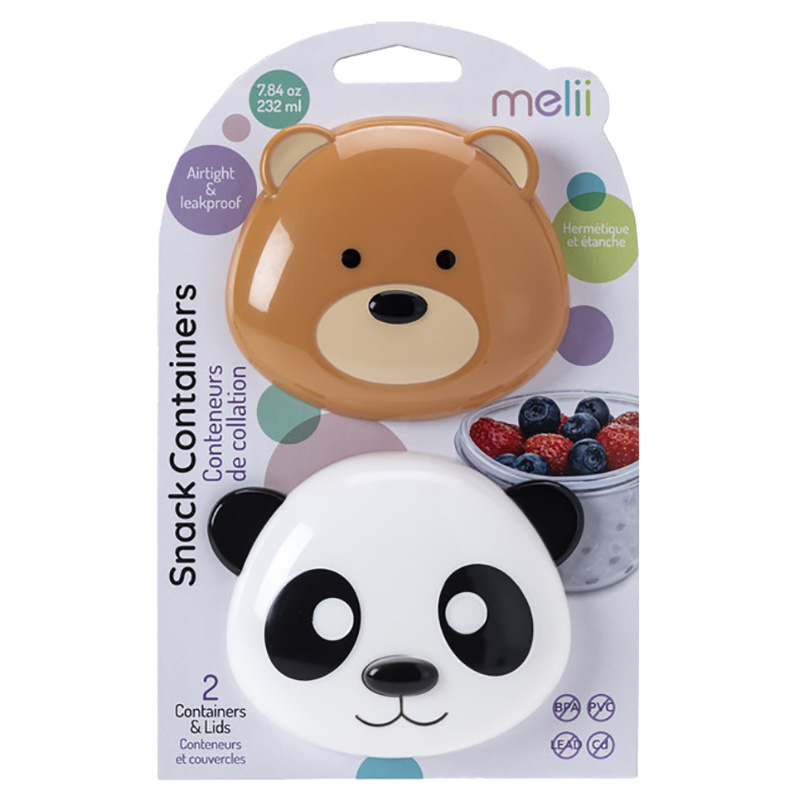Melii - Snack Container - Bear & Panda - 2pcs