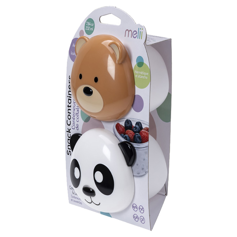Melii - Snack Container - Bear & Panda - 2pcs
