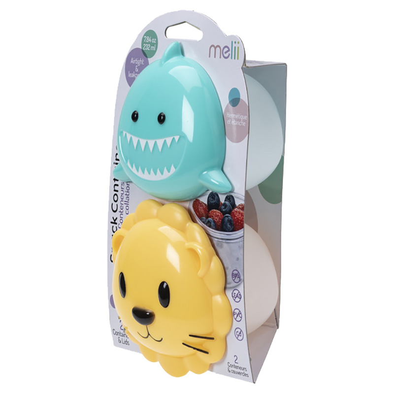Melii - Snack Container - Shark & Lion - 2pcs