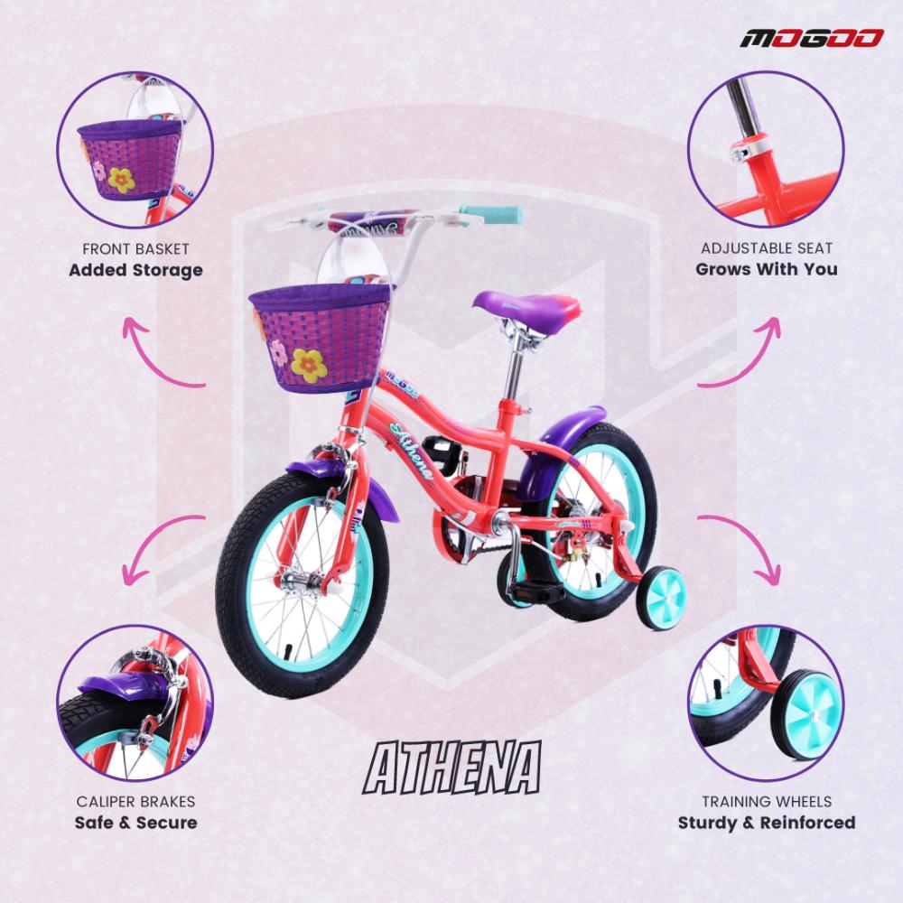 Mogoo - Athena 14 Inch Kids Bicycle - Peach