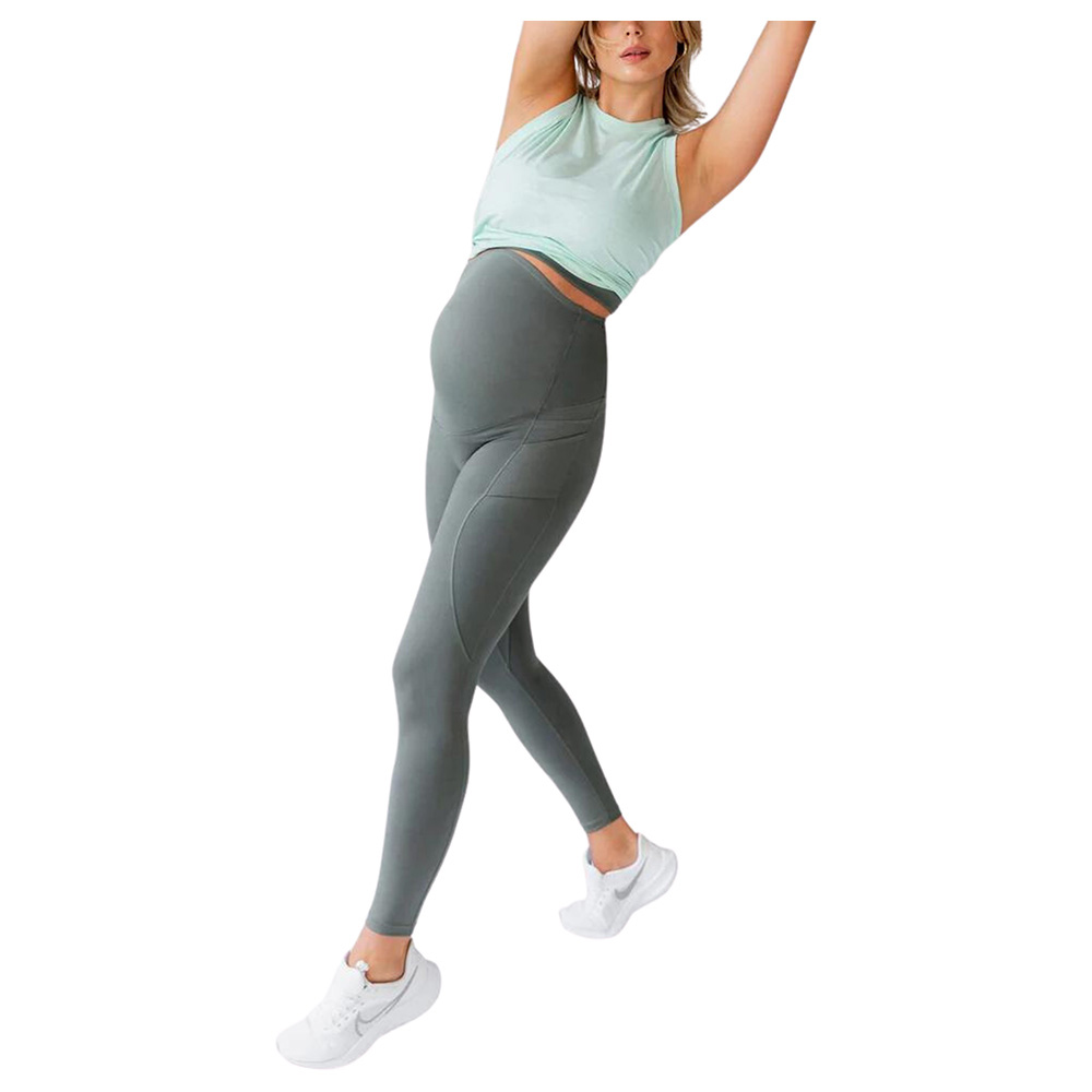 Mums & Bumps - Blanqi - Active Maternity Pocket Leggings - Olive Green