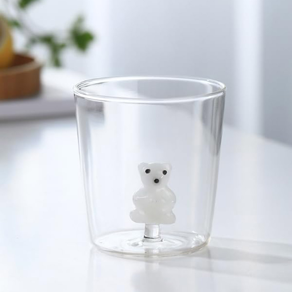 1Chase - Animal Design Borosilicate Glass Cup - Polar Bear - 300 ml