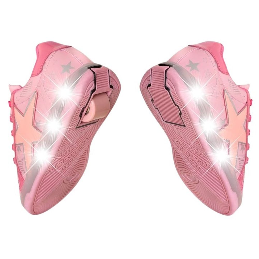 Breezy Rollers - Star Design Shoes With Wheels For Kids - Pink