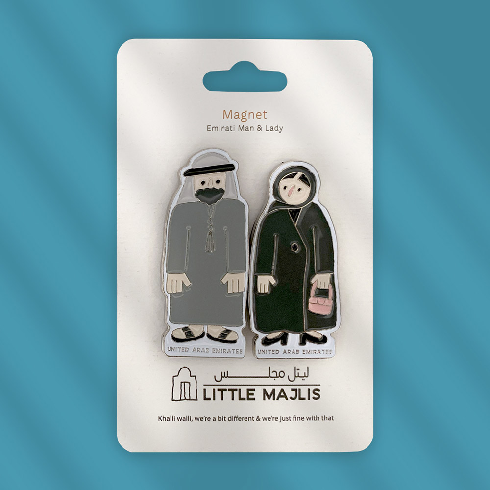 Little Majlis - Enamel Magnet Set - Emirati Man & Lady - 2pcs