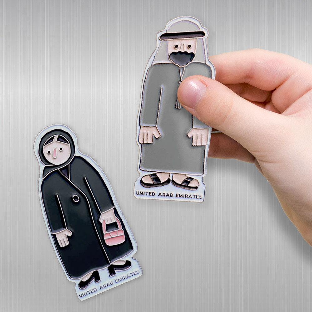 Little Majlis - Enamel Magnet Set - Emirati Man & Lady - 2pcs