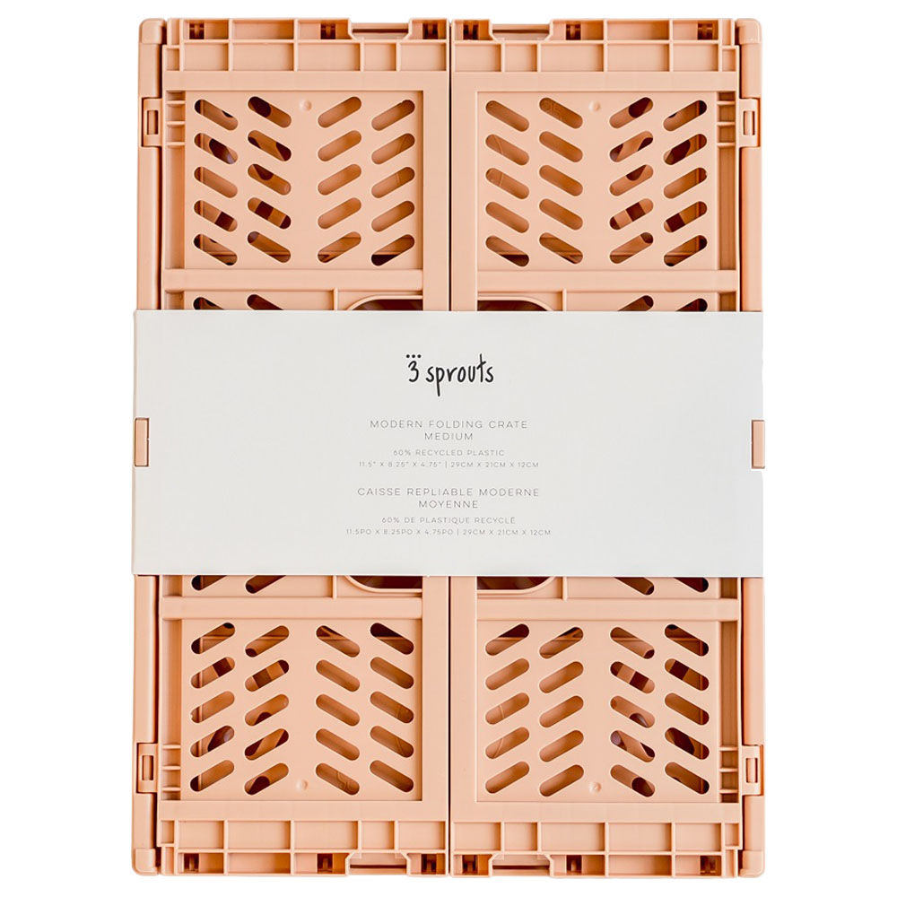 3 Sprouts - Modern Folding Crate - Medium - Clay
