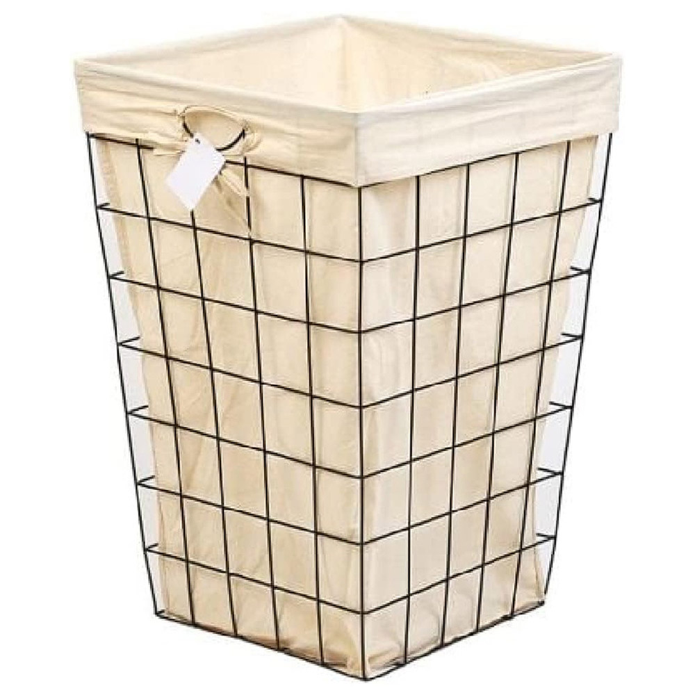 Homesmiths - Square Metal & Fabric Laundry Basket - 40 X 40 X 67cm