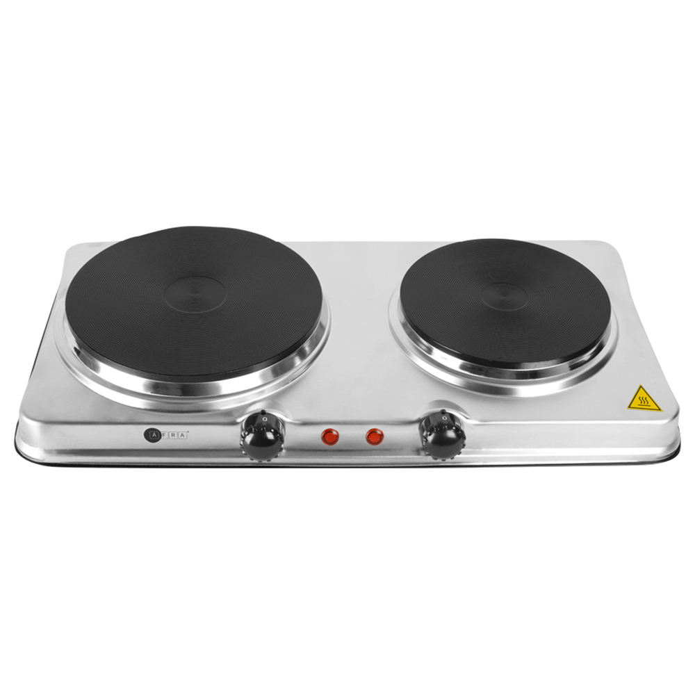 Afra - Japan Double Electric Hotplate - Silver - 2500 W