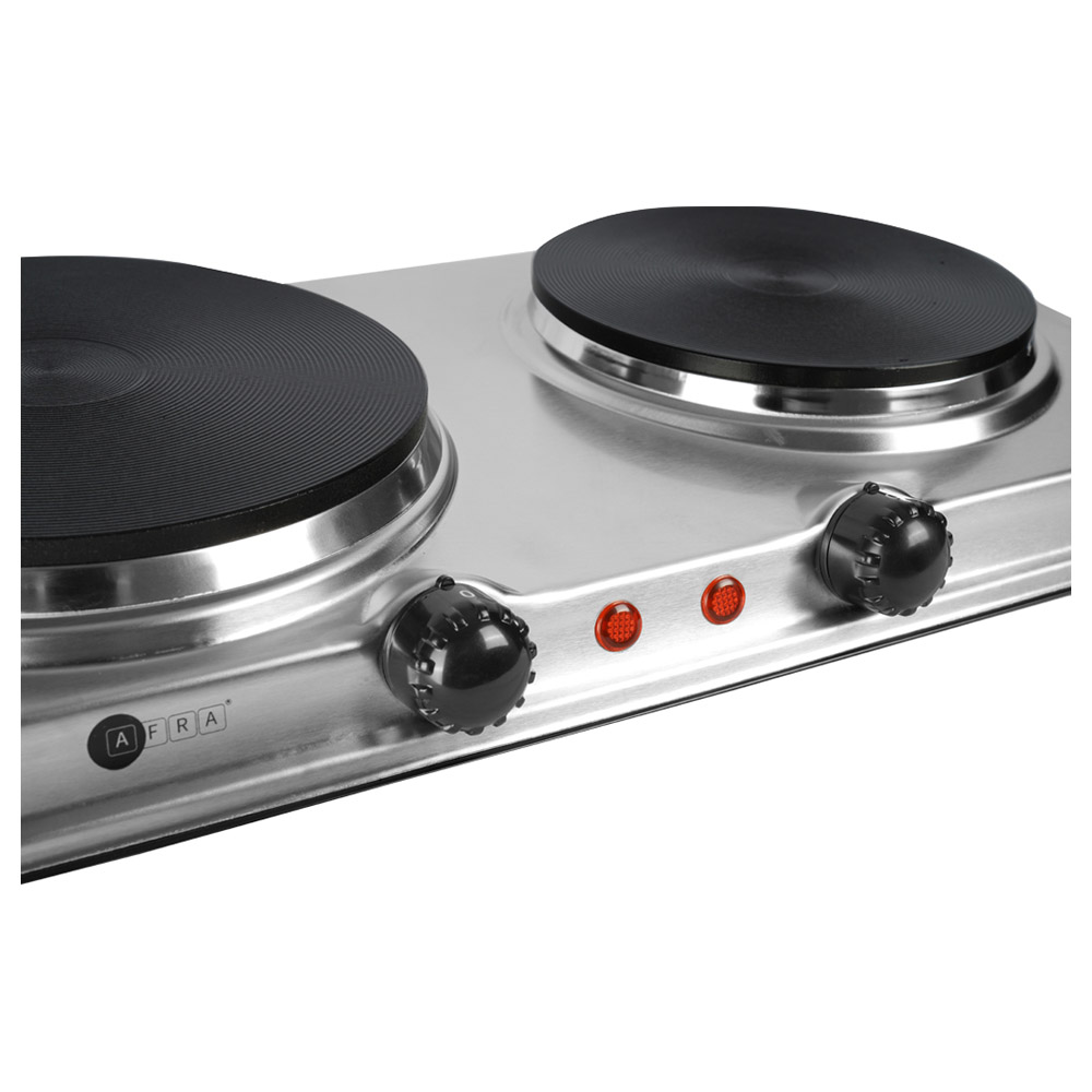 Afra - Japan Double Electric Hotplate - Silver - 2500 W