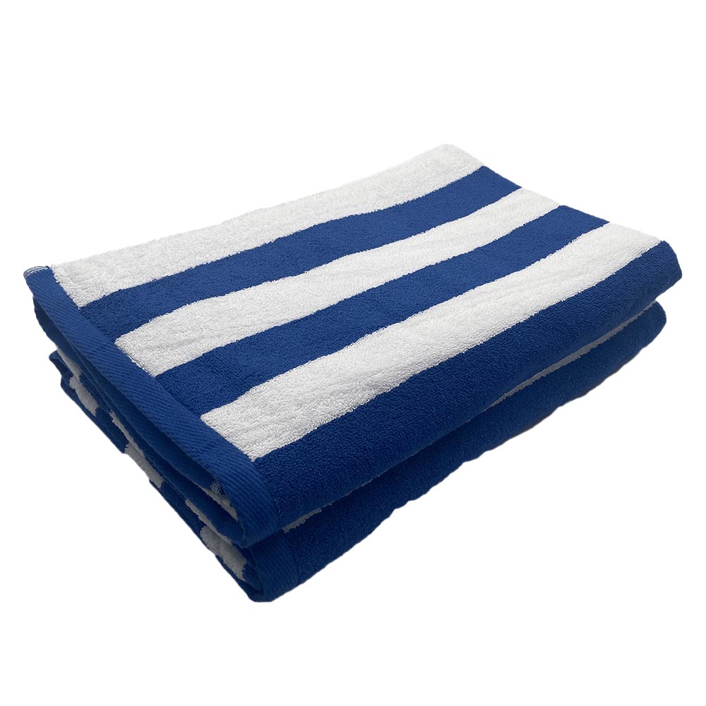 BYFT - Petunia Cabana Striped Cotton Pool Towel - Blue/White - 2pcs