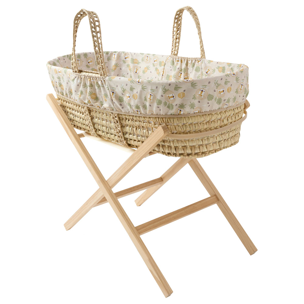 Clair de Lune - Safari Palm Moses Basket - Cream