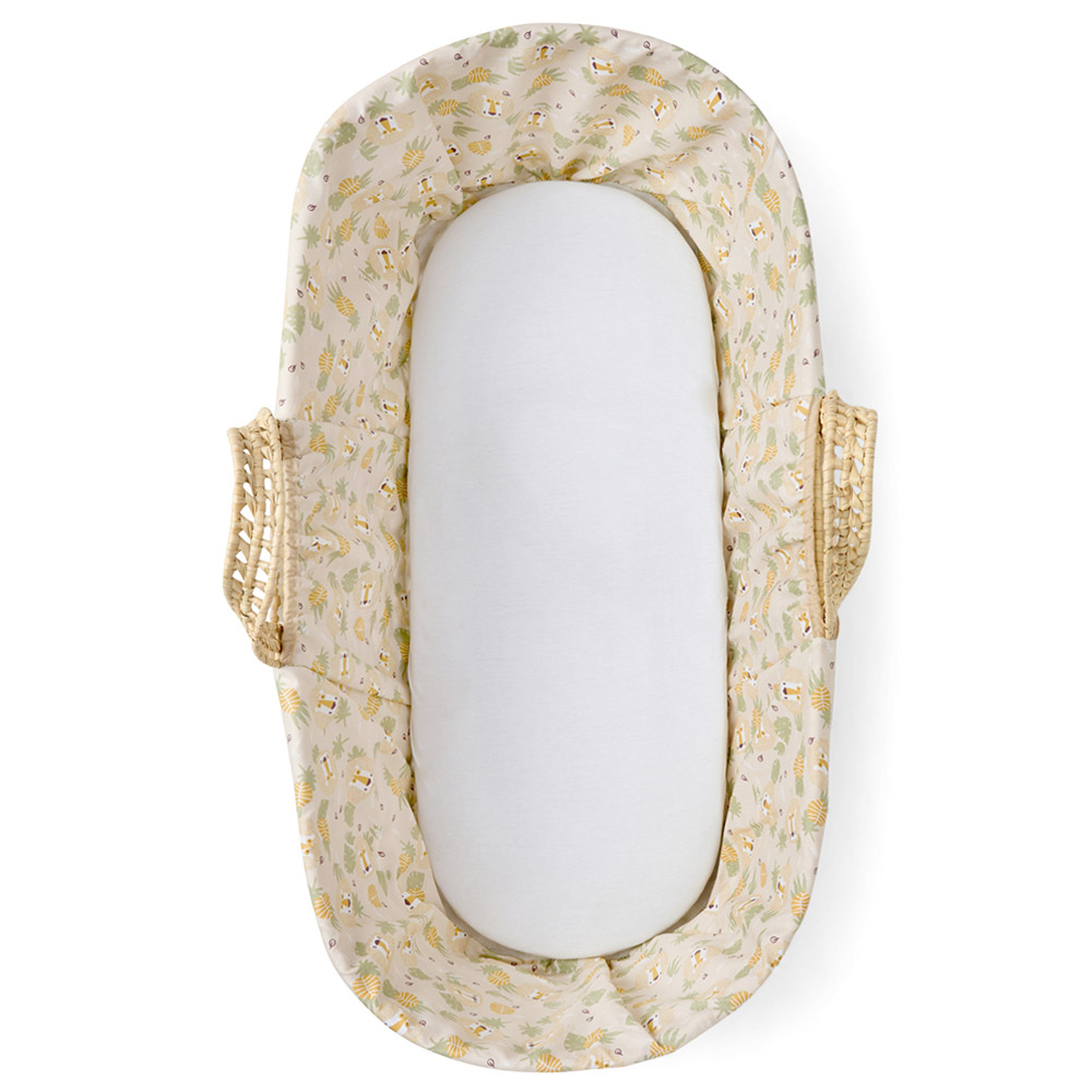 Clair de Lune - Safari Palm Moses Basket - Cream