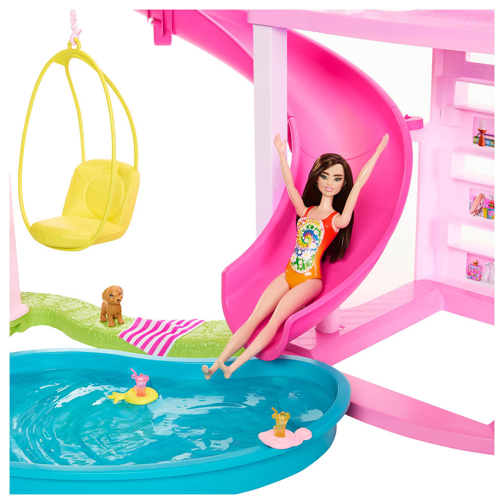 Mattel Games - Barbie Pool Party Doll House 3-Story Slide - 75pcs