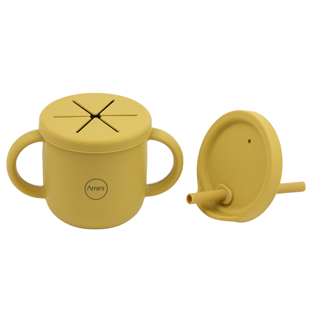 A'ish Home - Silicone Water & Snack Cup - Mango Yellow - 230 ml
