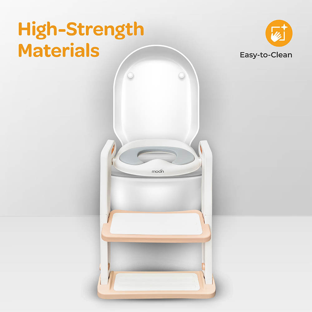 Moon - Step Stool Potty Trainer Seat - White/Gold