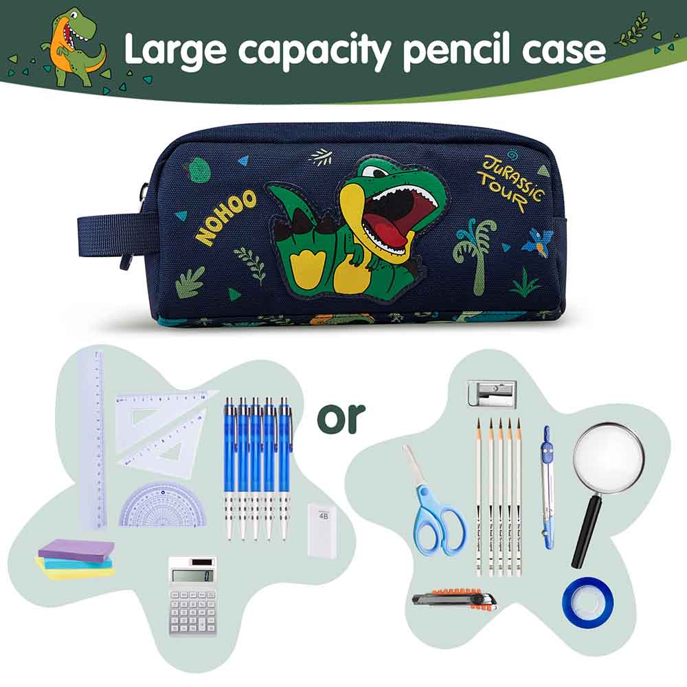 Nohoo - Dino Pencil Bag - Green - 8.4-Inch