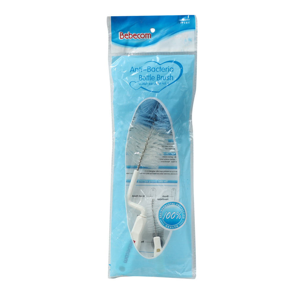 Bebecom Nylon Bottle Brush + Nipple Brush - Small 1pc - Assorted