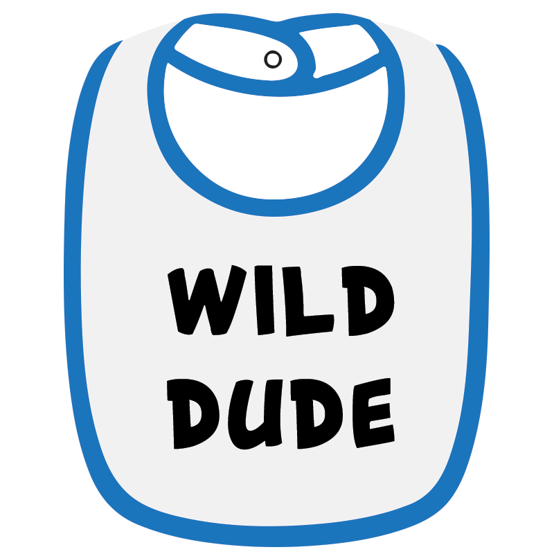 توينكل هاندز مريلة أطفال Wild Dude أبيض وأزرق